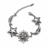 Eternos Acessórios - Pulseira Feminina Aço Inox 316L Sol Lua e Estrela Regulável
