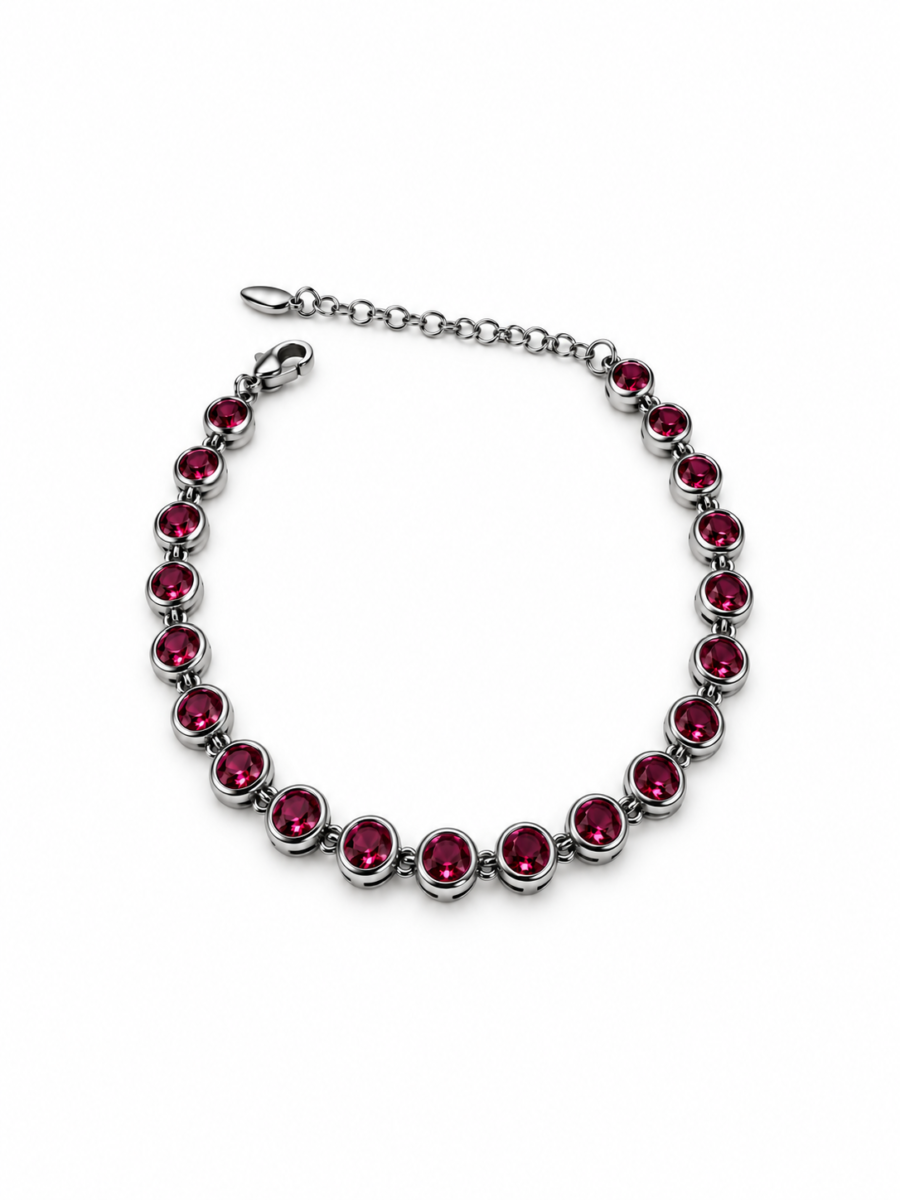 Eternos Acessórios - Pulseira Feminina Aço Inox 316L Zircônea Rosa Regulável Eternos Acessórios - Pulseira Feminina Aço Inox 316L Zircônea Rosa Regulável