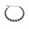 Eternos Acessórios - Pulseira Feminina Aço Inox 316L Zircônia Azul Sáfira Regulável