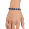 Eternos Acessórios - Pulseira Feminina Aço Inox 316L Zircônia Azul Sáfira Regulável