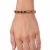 Eternos Acessórios - Pulseira Feminina Aço Inox 316L Dourado Zircônia Colorida Regulável