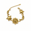 Eternos Acessórios - Pulseira Feminina Aço Inox 316L Dourado Sol Lua e Estrela Regulável