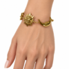Eternos Acessórios - Pulseira Feminina Aço Inox 316L Dourado Sol Lua e Estrela Regulável
