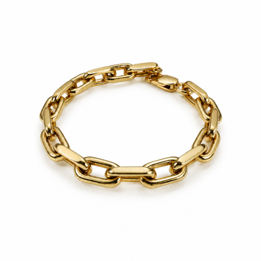Pulseira Feminina Aço Inox 316L Dourada Corrente Cartier