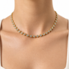 Eternos Acessórios - Colar Feminino Gargantilha Aço Inox 316L Dourado Zircônia Cristal Regulável