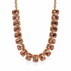 Eternos Acessórios - Colar Gargantilha Feminina Aço Inox 316L Dourada Luxo Zircônia Light Peach Regulável