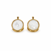 Eternos Acessórios - Brinco Feminino Aço Inox 316L Dourado Madri Pérola Dois Lados