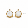 Eternos Acessórios - Brinco Feminino Aço Inox 316L Dourado Madri Pérola Dois Lados