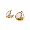Eternos Acessórios - Brinco Feminino Aço Inox 316L Dourado Madri Pérola Dois Lados