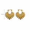 Eternos Acessórios - Brinco Feminino Aço Inox 316L Dourado Argola de Pena