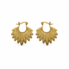 Eternos Acessórios - Brinco Feminino Aço Inox 316L Dourado Argola de Pena