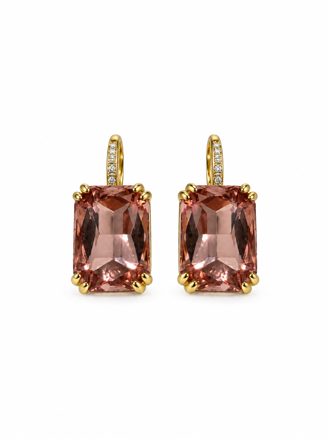 Eternos Acessórios - Brinco Feminino Aço Inox 316L Dourado Argola Cravejada Zircônia Light Peach Eternos Acessórios - Brinco Feminino Aço Inox 316L Dourado Argola Cravejada Zircônia Light Peach