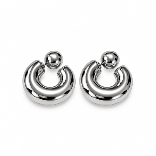 Brinco Feminino Aço Inox 316L Argola Bola