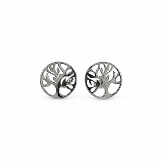 Brinco Feminino Aço Inox Arvore Da Vida 10mm