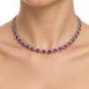 Eternos Acessórios - Colar Feminino Gargantilha Aço Inox 316L Zircônea Rosa Regulável