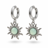 Eternos Acessórios - Brinco Feminino Aço Inox 316L Argola Click Sol Verde
