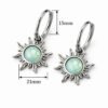 Eternos Acessórios - Brinco Feminino Aço Inox 316L Argola Click Sol Verde