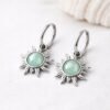 Eternos Acessórios - Brinco Feminino Aço Inox 316L Argola Click Sol Verde