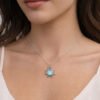 Eternos Acessórios - Colar Feminíno Aço Inox Sol Azul Água