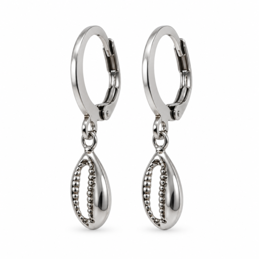 Brinco Feminino Aço Inox Tranqueta Búzios