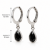 Eternos Acessórios - Brinco Feminíno Aço Inox Tranqueta Gota Preta Eternos Acessórios - Brinco Feminíno Aço Inox Tranqueta Gota Preta