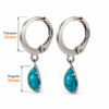 Eternos Acessórios - Brinco Feminino Argola Aço Inox Tranqueta Gota Azul Turquesa Eternos Acessórios - Brinco Feminino Argola Aço Inox Tranqueta Gota Azul Turquesa