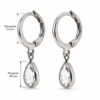 Eternos Acessórios - Brinco Feminino Argola Aço Inox Tranqueta Gota Cristal Eternos Acessórios - Brinco Feminino Argola Aço Inox Tranqueta Gota Cristal