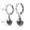Eternos Acessórios - Brinco Feminino Argola Aço Inox Tranqueta Concha Shell