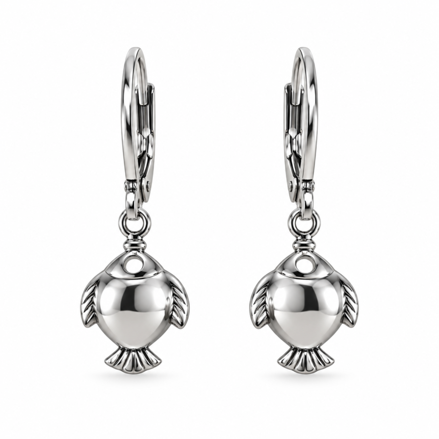 Eternos Acessórios - Brinco Feminino Argola Aço Inox 316L Tranqueta de Peixe NÃO ESCURECE PODE MOLHAR ANTIALÉRGICO Eternos Acessórios - Brinco Feminino Argola Aço Inox 316L Tranqueta de Peixe NÃO ESCURECE PODE MOLHAR ANTIALÉRGICO