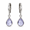 Eternos Acessórios - Brinco Feminino Argola Aço Inox 316L Tranqueta Gota Zircônia Lavanda NÃO ESCURECE PODE MOLHAR ANTIALÉRGICO