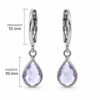 Eternos Acessórios - Brinco Feminino Argola Aço Inox 316L Tranqueta Gota Zircônia Lavanda NÃO ESCURECE PODE MOLHAR ANTIALÉRGICO