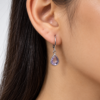 Eternos Acessórios - Brinco Feminino Argola Aço Inox 316L Tranqueta Gota Zircônia Lavanda NÃO ESCURECE PODE MOLHAR ANTIALÉRGICO