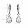Eternos Acessórios - Brinco Feminino Argola Aço Inox 316L Tranqueta Gota Pérola NÃO ESCURECE PODE MOLHAR ANTIALÉRGICO