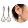 Eternos Acessórios - Brinco Feminino Argola Aço Inox 316L Tranqueta Gota Pérola NÃO ESCURECE PODE MOLHAR ANTIALÉRGICO