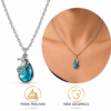 Eternos Acessórios - Colar Feminino Aço Inox 316L Aquamarine e Cavalo Marinho NÃO ESCURECE PODE MOLHAR ANTIALÉRGICO