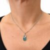 Eternos Acessórios - Colar Feminino Aço Inox 316L Aquamarine e Cavalo Marinho NÃO ESCURECE PODE MOLHAR ANTIALÉRGICO
