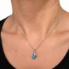 Eternos Acessórios - Colar Feminino Aço Inox 316L Gota Azul Turquesa e Estrela do Mar NÃO ESCURECE PODE MOLHAR ANTIALÉRCO