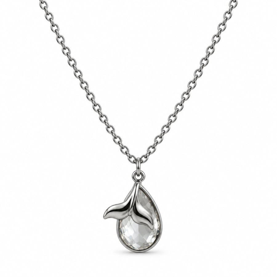Eternos Acessórios - Colar Feminino Aço Inox 316L Gota Zircônia Cristal e Cauda de Baleia NÃO ESCURECE PODE MOLHAR ANTIALÉRGICO Eternos Acessórios - Colar Feminino Aço Inox 316L Gota Zircônia Cristal e Cauda de Baleia NÃO ESCURECE PODE MOLHAR ANTIALÉRGICO