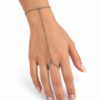 Eternos Acessórios - Pulseira Feminina Aço Inox 316L Hand Chain Cristais Corrente Grumet NÃO ESCURECE PODE MOLHAR ANTIALÉRGICO
