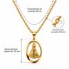 Eternos Acessórios - Colar Feminino Religioso Nossa Senhora Aparecida Aço Inox 316L Folheado Ouro 18K Delicado Hipoalergênico