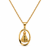 Eternos Acessórios - Colar Feminino Religioso Nossa Senhora Aparecida Aço Inox 316L Folheado Ouro 18K Delicado Hipoalergênico