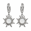 Eternos Acessórios - Brinco Feminino Argola Sol Branco Aço Inox 316L Delicado Minimalista NÃO ESCURECE PODE MOLHAR ANTIALÉRGICO