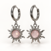 Eternos Acessórios - Brinco Feminino Aço Inox 316L NÃO ESCURECE Argola Sol Rosa Delicado Elegante PODE MOLHAR ANTIALÉRGICO