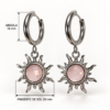 Eternos Acessórios - Brinco Feminino Aço Inox 316L NÃO ESCURECE Argola Sol Rosa Delicado Elegante PODE MOLHAR ANTIALÉRGICO