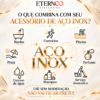 Eternos Acessórios - Brinco Feminino Aço Inox 316L Argola Sol Azul NÃO ESCURECE PODE MOLHAR ANTIALÉRGICO