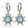 Eternos Acessórios - Brinco Feminino Aço Inox 316L Argola Sol Azul NÃO ESCURECE PODE MOLHAR ANTIALÉRGICO